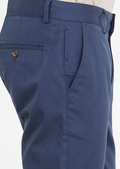 Indigo Weaving Regular Fit Casual Cotton Blended Trousers - 3