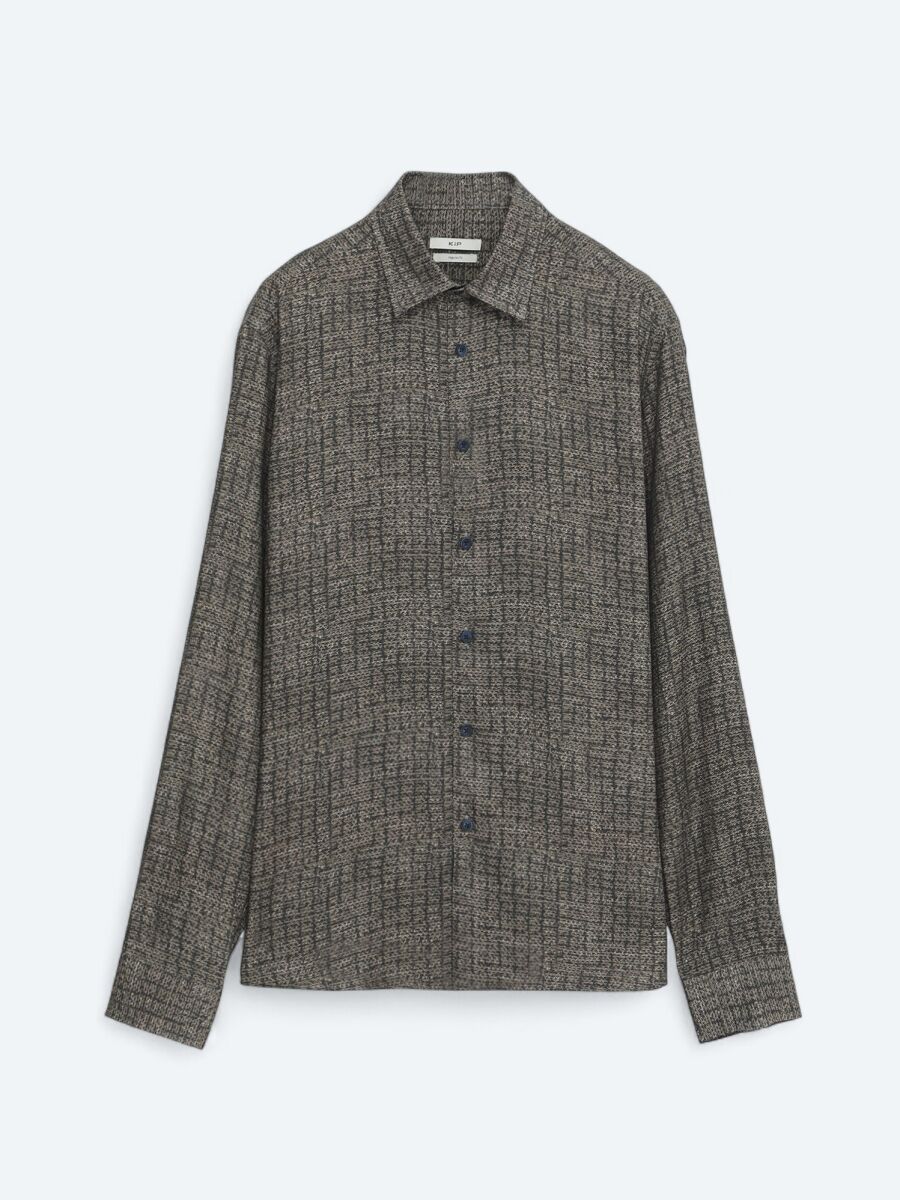 Kahverengi Çizgili Regular Fit Uzun Dokuma Casual %100 Pamuk Gömlek - 6