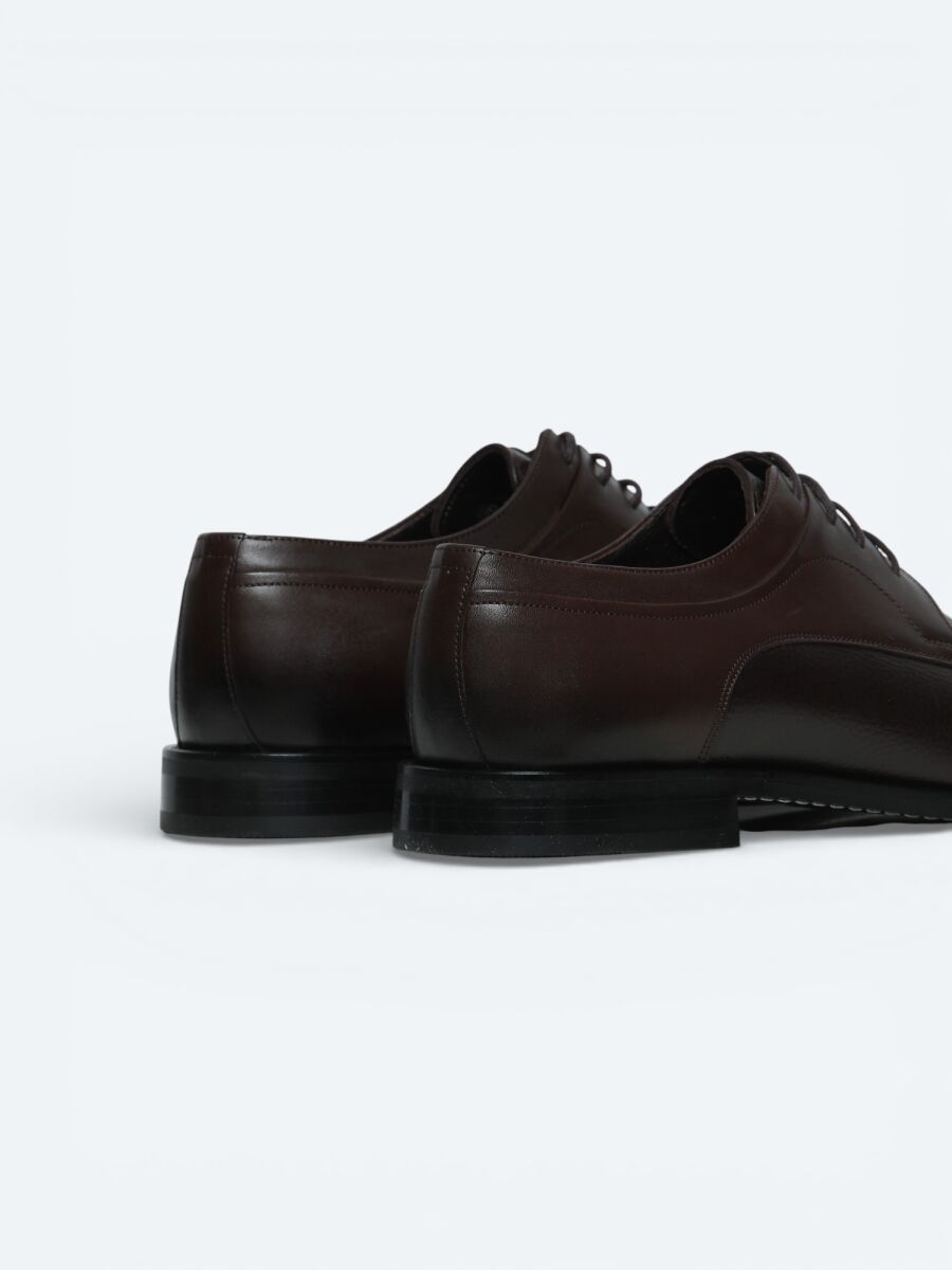 Kahverengi Deri Klasik Ayakkabı - 5