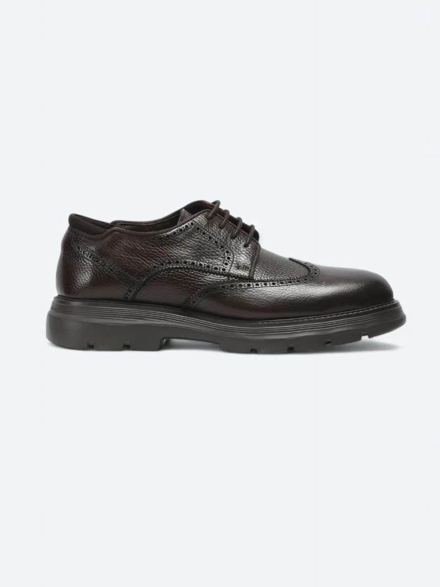 Kahverengi Deri Smart Casual Ayakkabı - 1