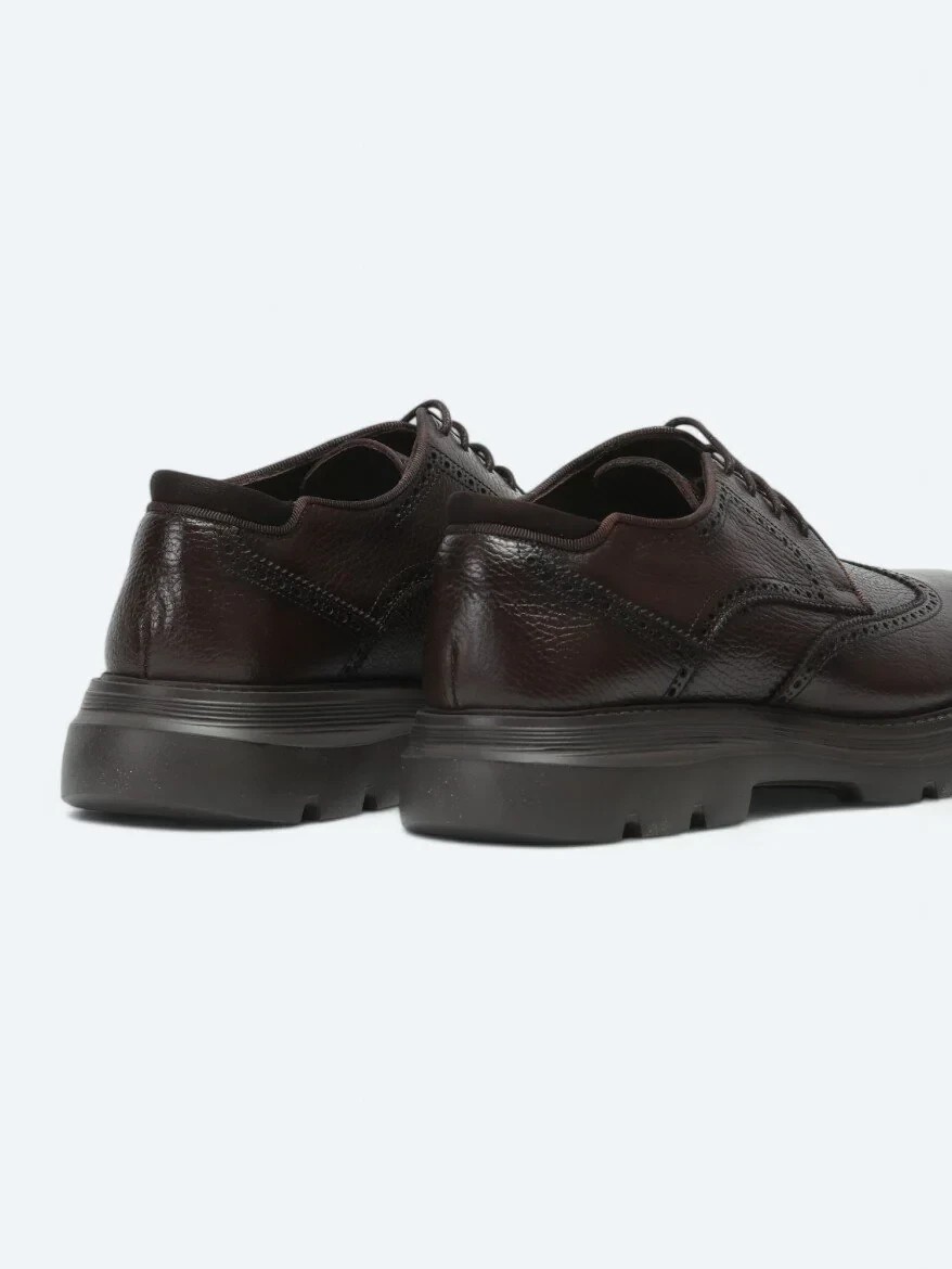Kahverengi Deri Smart Casual Ayakkabı - 5