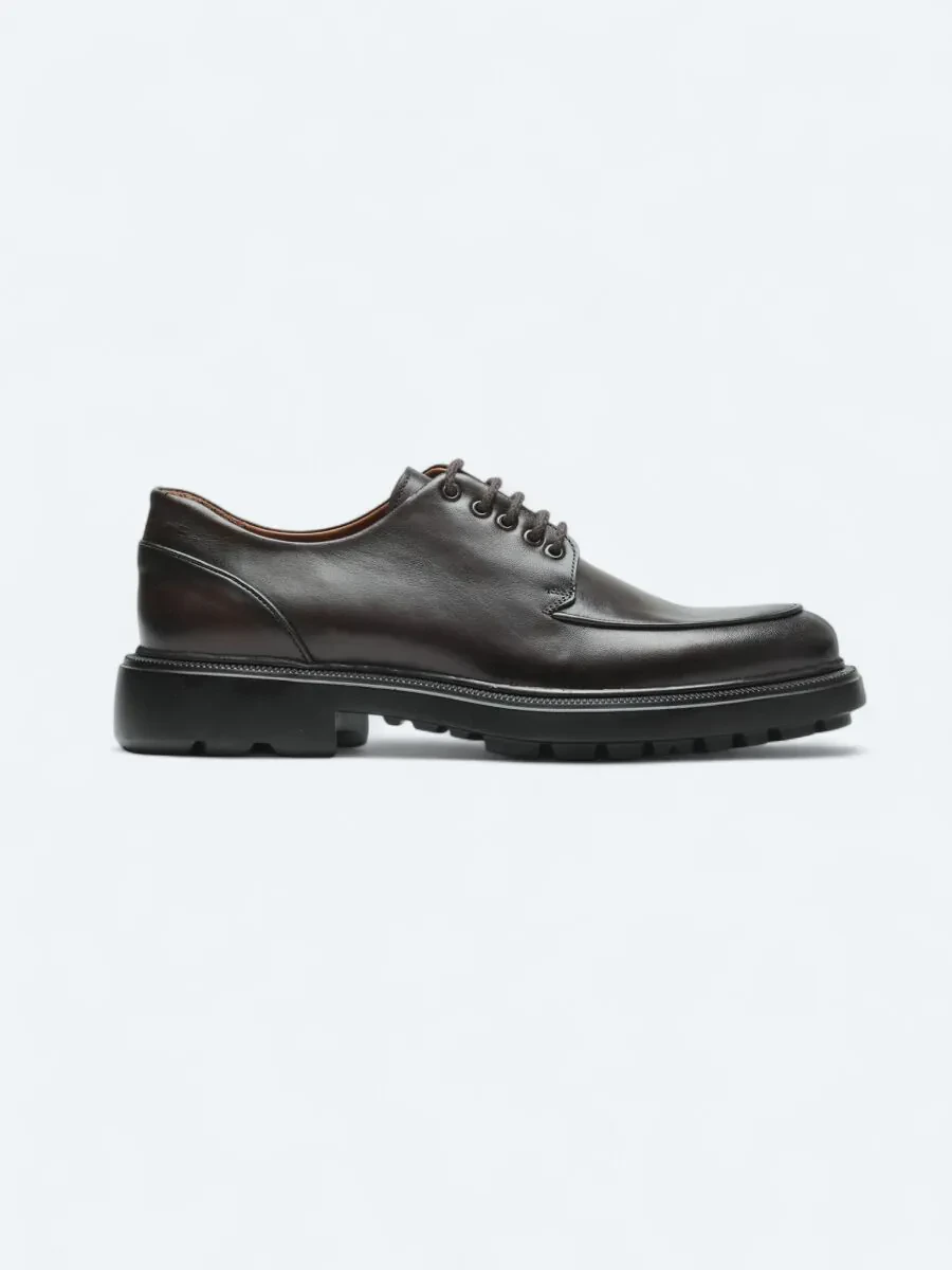 Kahverengi Deri Smart Casual Ayakkabı - 1