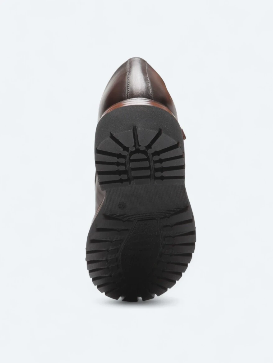 Kahverengi Deri Smart Casual Ayakkabı - 4