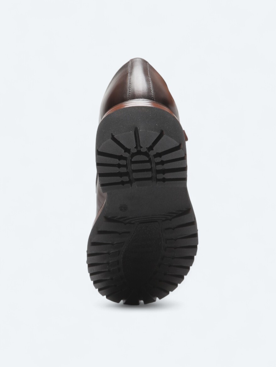 Kahverengi Deri Smart Casual Ayakkabı - 4