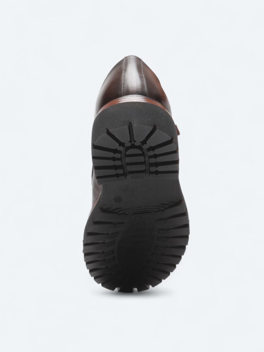 Kahverengi Deri Smart Casual Ayakkabı - 4