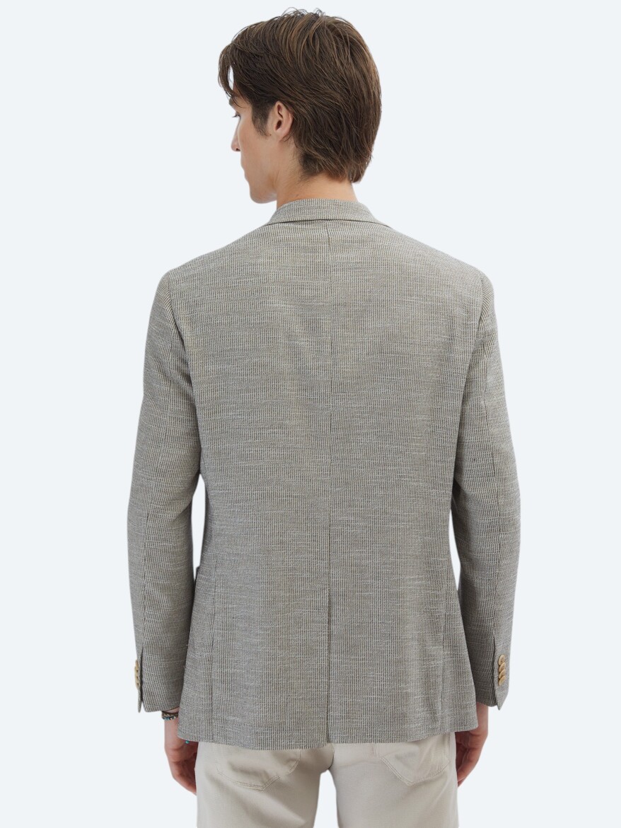 Kahverengi Desenli Regular Fit Ceket - 6