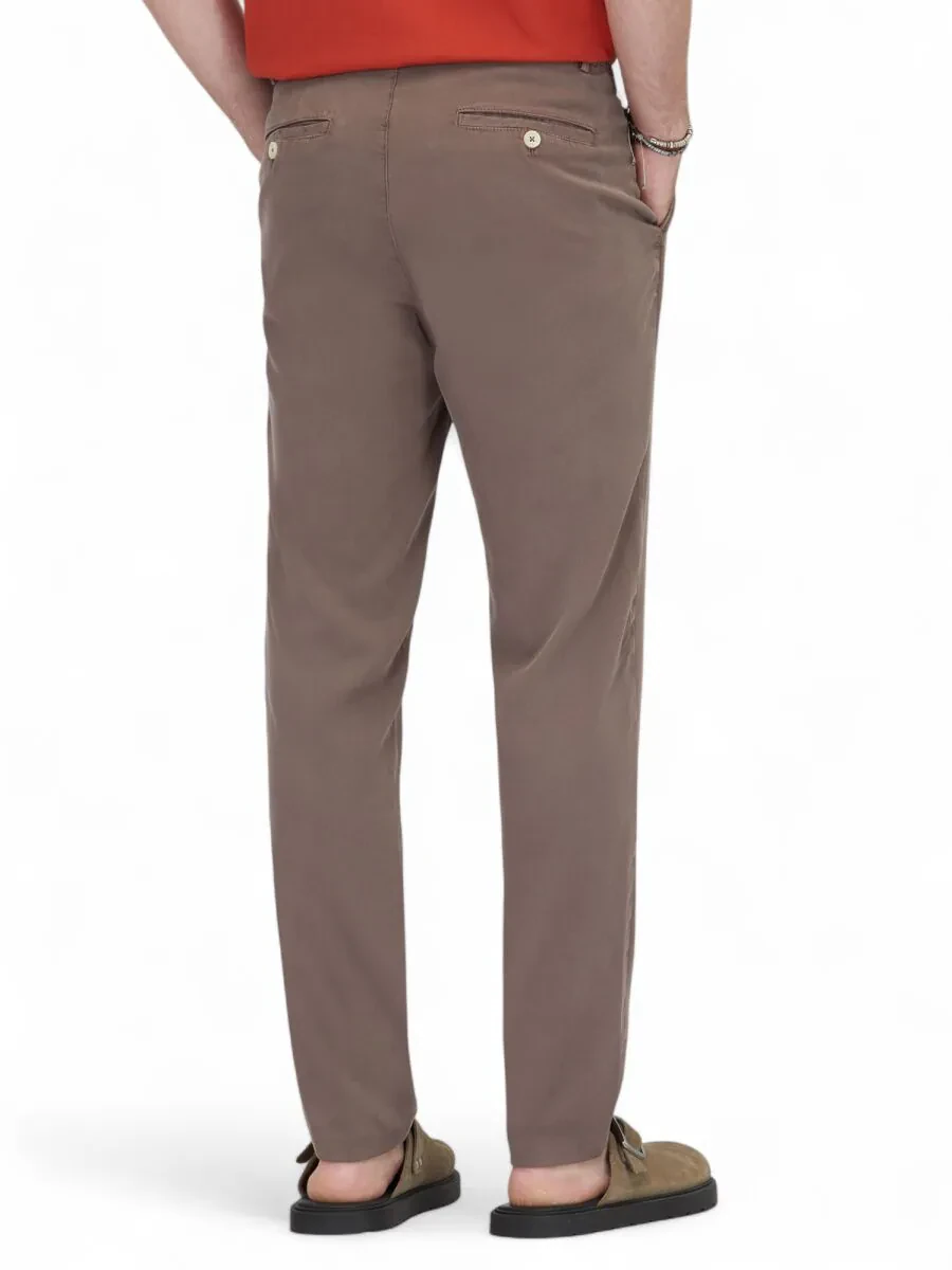 Kahverengi Dokuma Jogging Fit Casual Pamuk Karışımlı Pantolon - 4