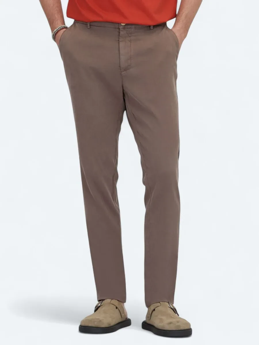 Kahverengi Dokuma Jogging Fit Casual Pamuk Karışımlı Pantolon - 2