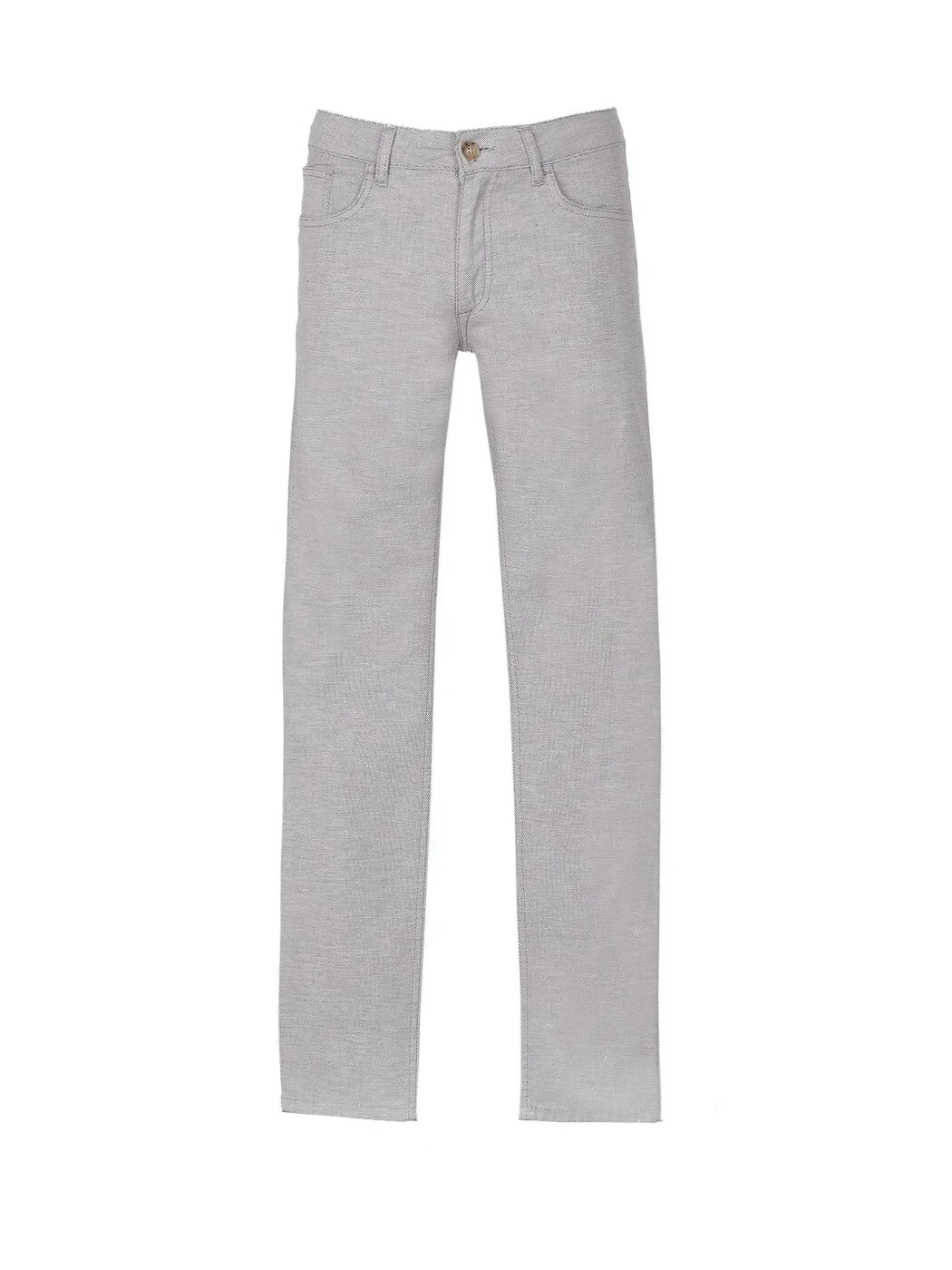 Kahverengi Dokuma Slim Fit Casual Pamuk Karışımlı Pantolon - 6