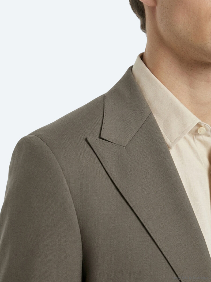 Kahverengi Kareli Modern Fit %100 Yün Takım Elbise - 4