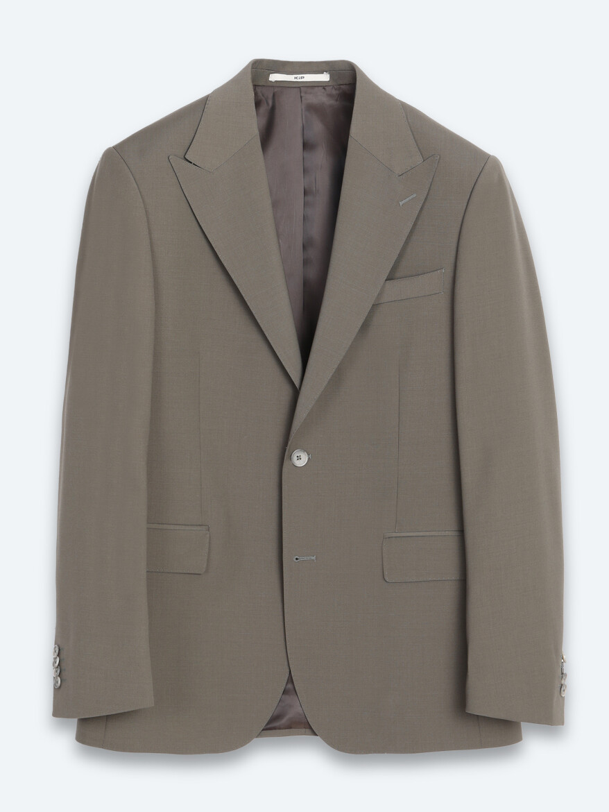 Kahverengi Kareli Modern Fit %100 Yün Takım Elbise - 6