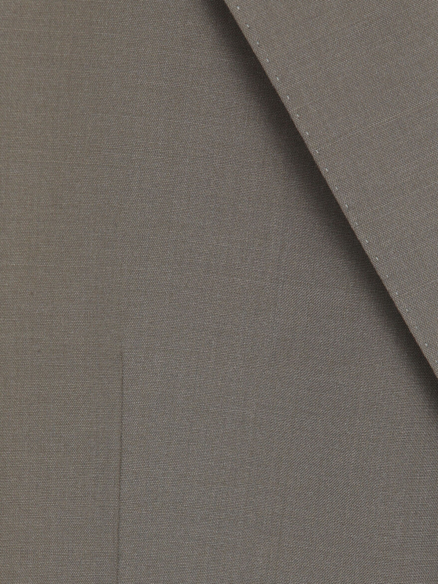 Kahverengi Kareli Modern Fit %100 Yün Takım Elbise - 11