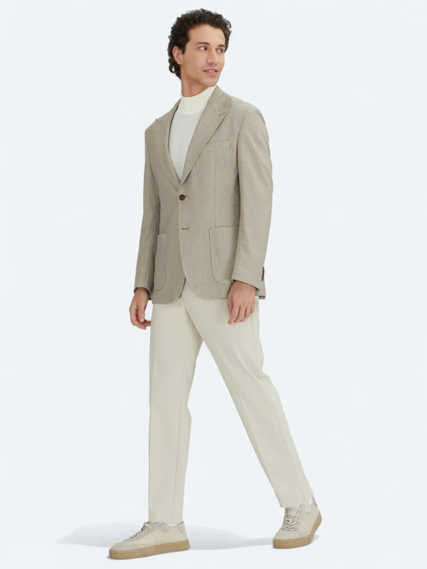 Kahverengi Kareli Modern Fit Ceket - 3