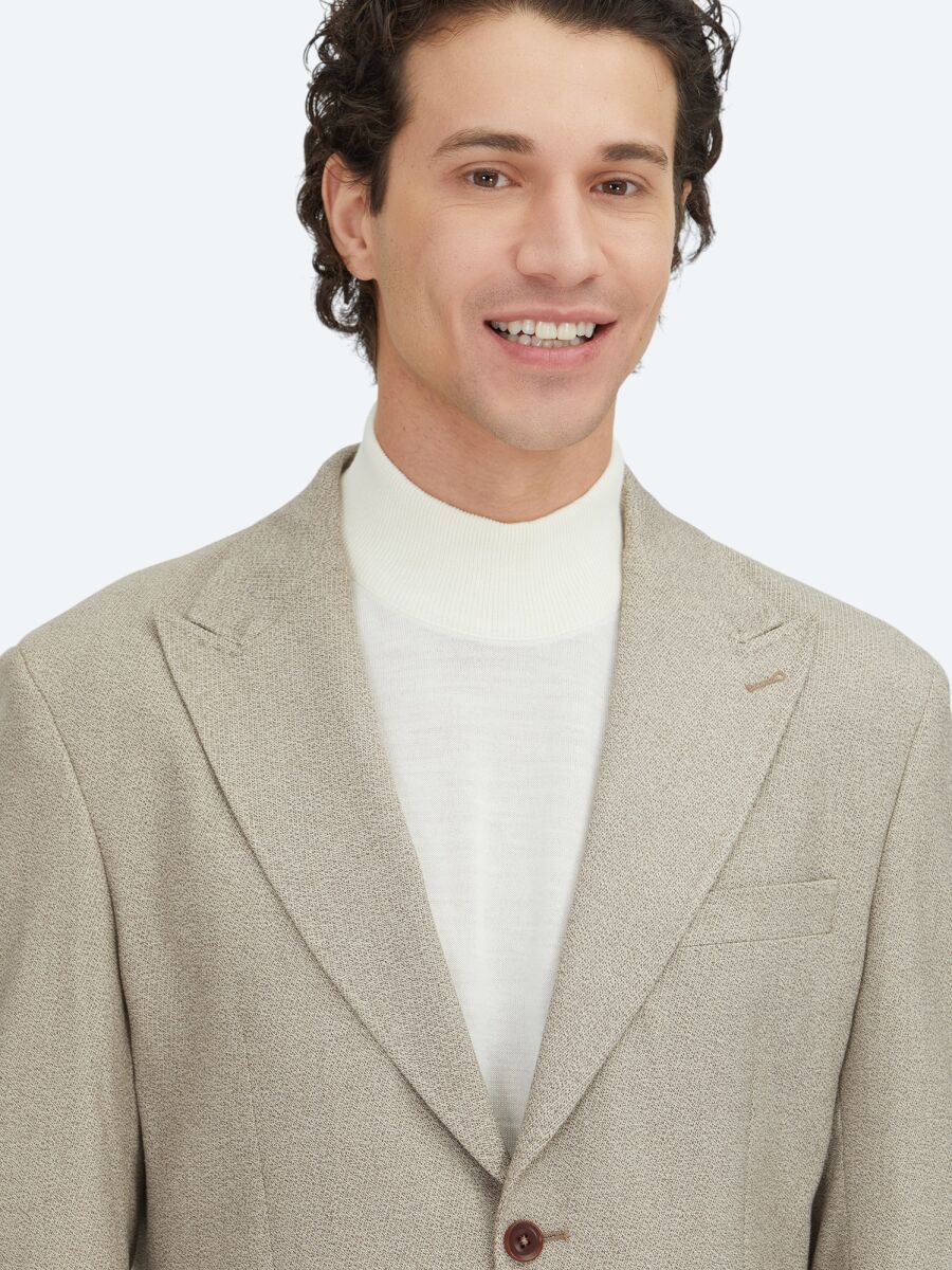 Kahverengi Kareli Modern Fit Ceket - 4