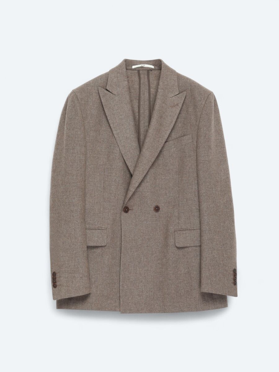 Kahverengi Modern Fit Yün Karışımlı Ceket - 8