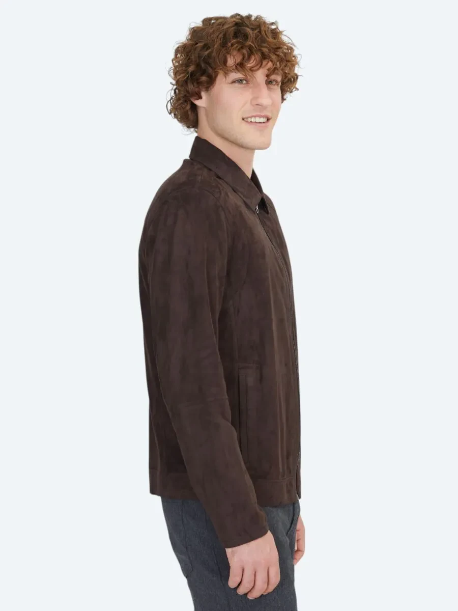 Kahverengi Regular Fit Gömlek Yaka Smart Casual Çift Taraflı Deri Mont - 6
