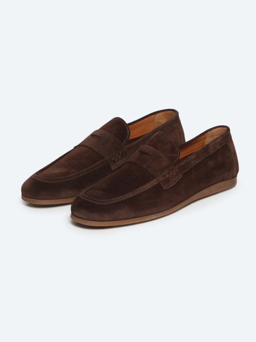 Kahverengi Süet Smart Casual Loafer - 2