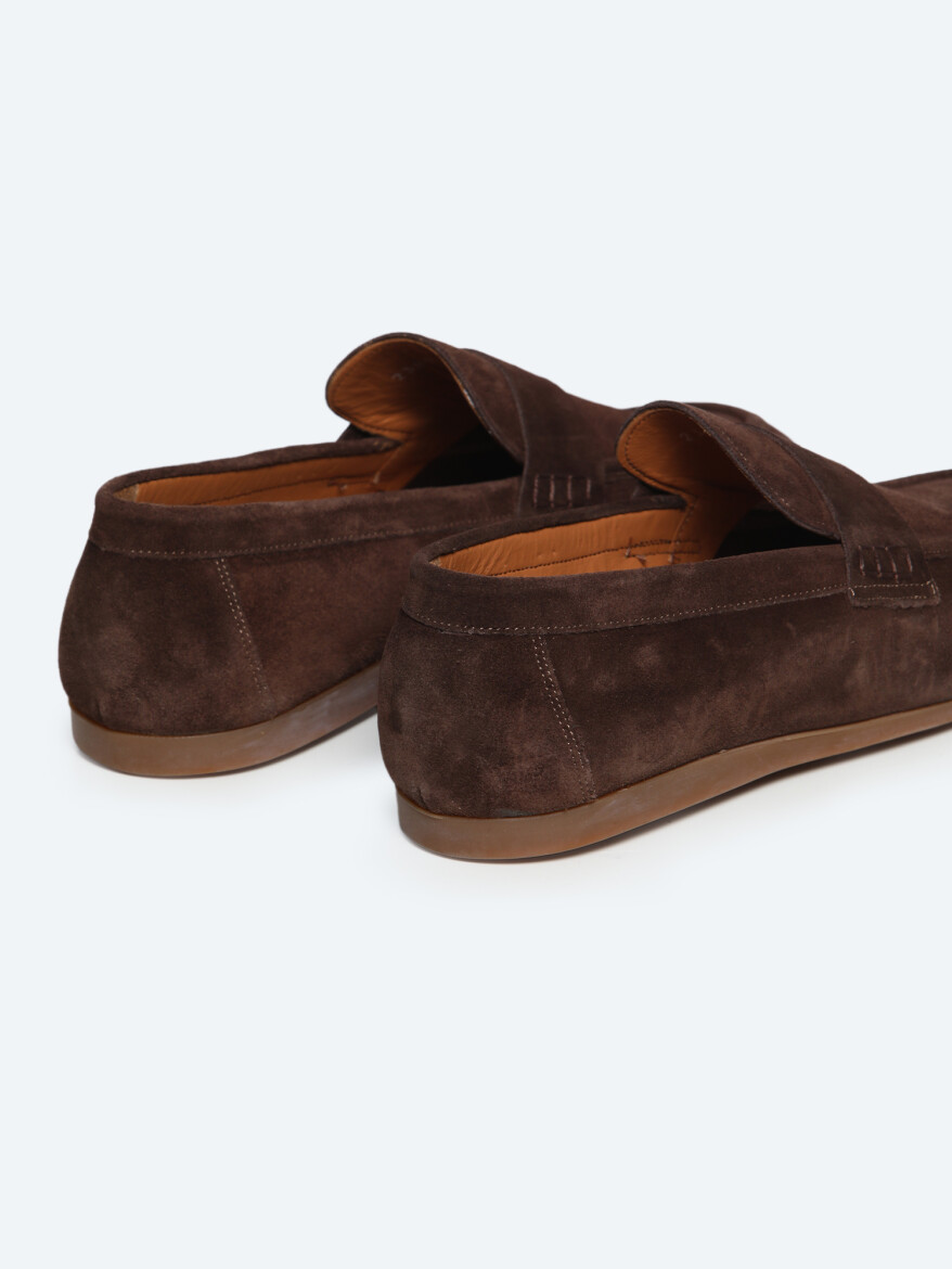 Kahverengi Süet Smart Casual Loafer - 3