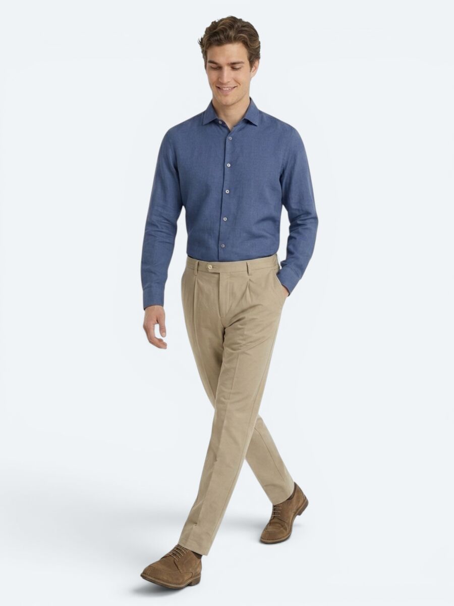 Karamel Kumaş Relaxed Fit Casual Pamuk Karışımlı Pantolon - 3