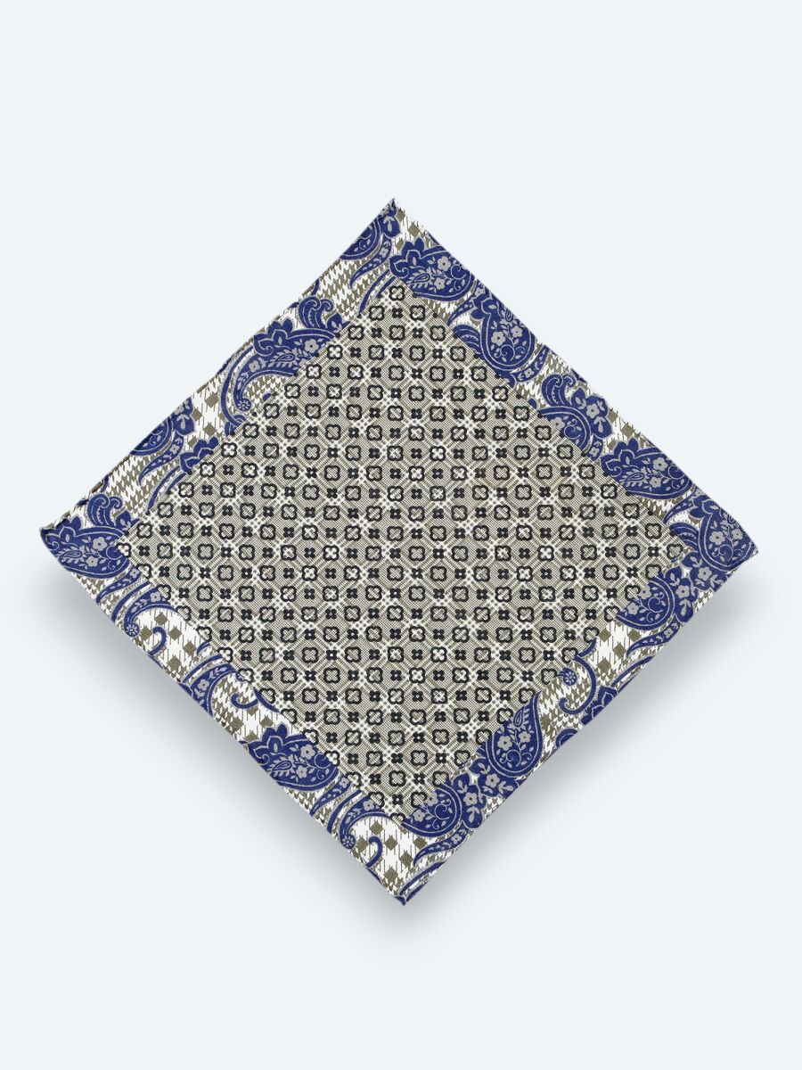 Khaki %100 Keten Handkerchief - 1