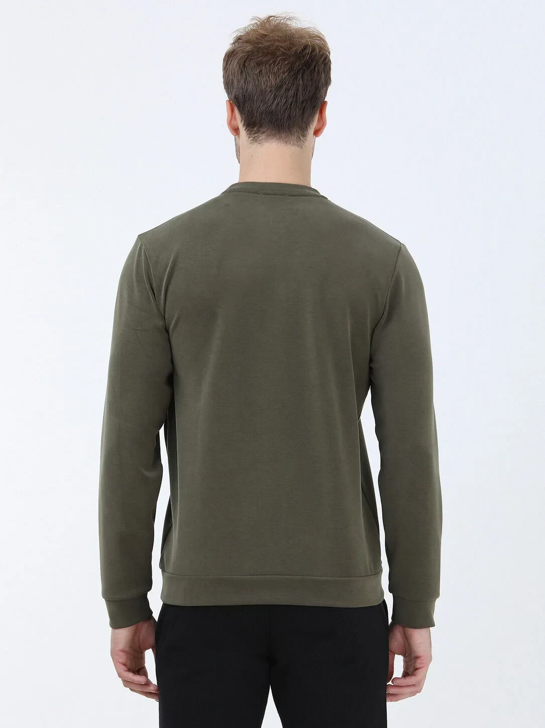 Khaki Crew Neck Printed Sweatshirt - 4