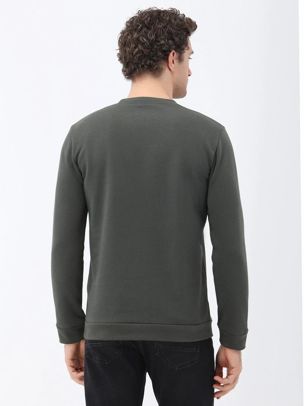 Khaki Crew Neck Sweatshirt - 4