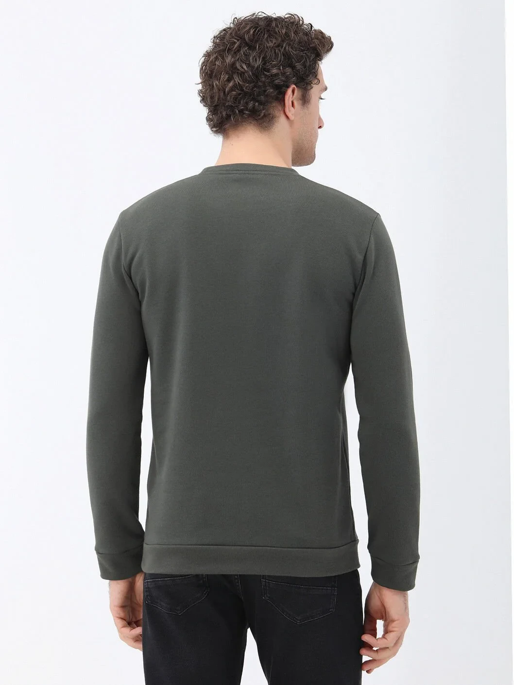 Khaki Crew Neck Sweatshirt - 4