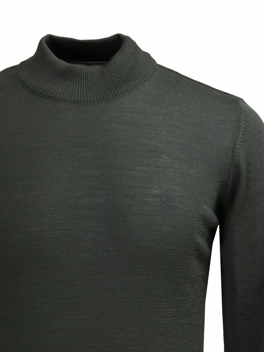 Khaki Knitwear Sweatshirt - 2