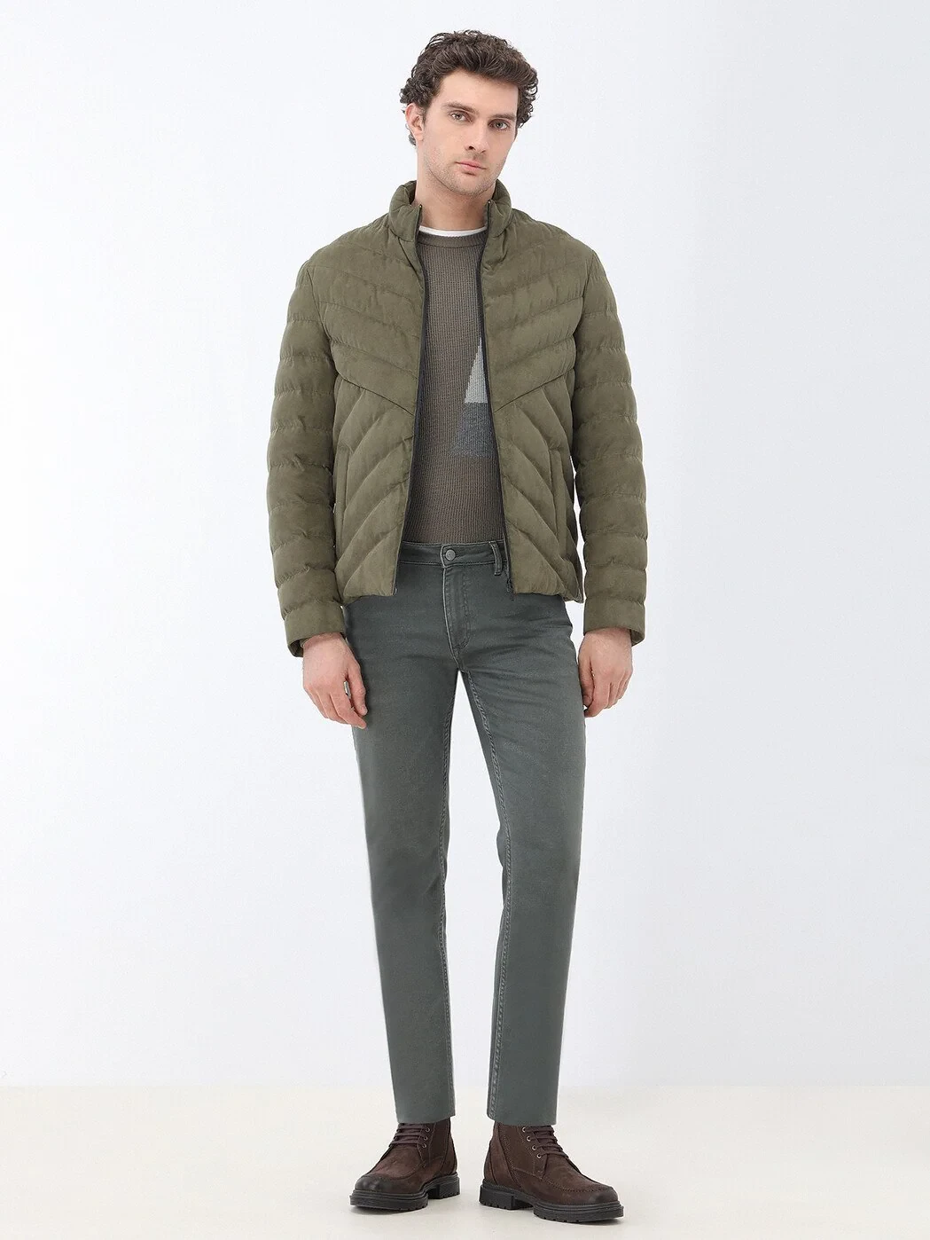 Khaki Knitwear Sweatshirt - 3