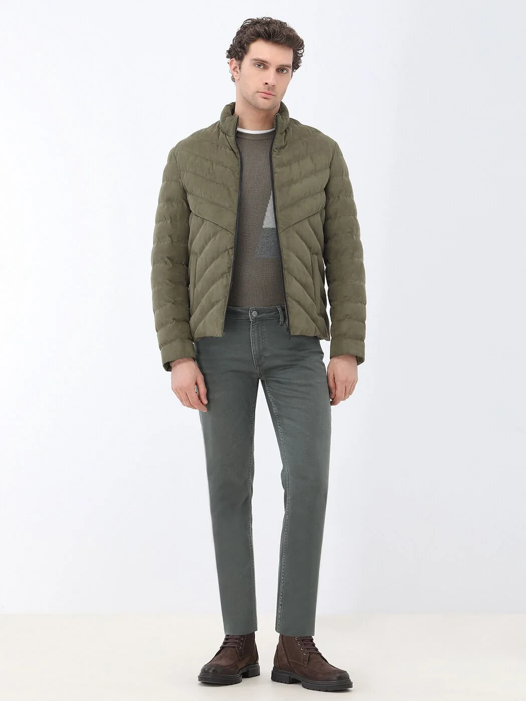 Khaki Knitwear Sweatshirt - 3