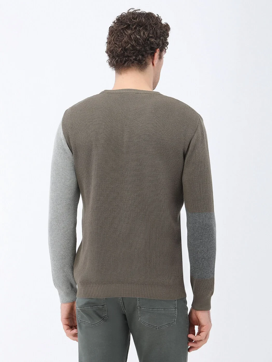 Khaki Knitwear Sweatshirt - 5