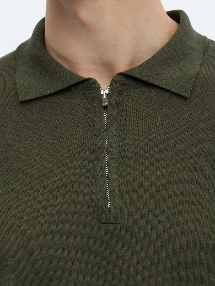 Khaki Knitwear Sweatshirt - 5
