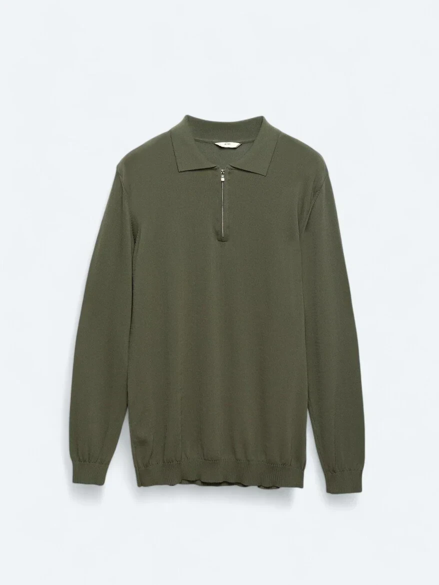 Khaki Knitwear Sweatshirt - 7