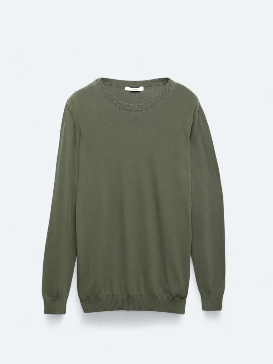 Khaki Knitwear Sweatshirt - 7