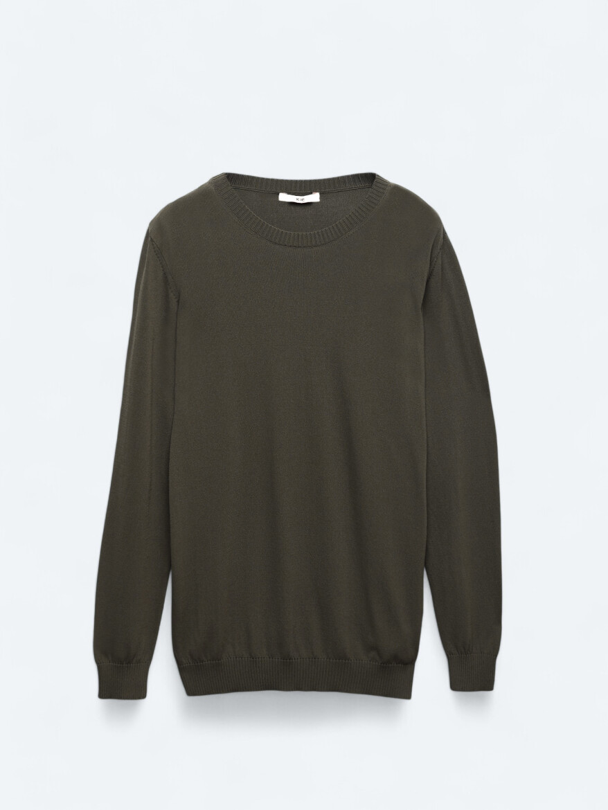 Khaki Knitwear Sweatshirt - 6