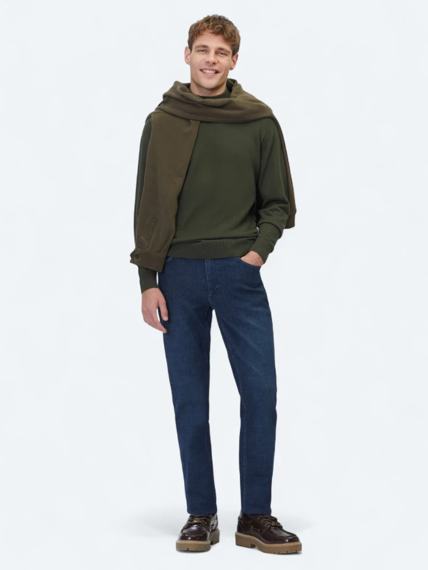 Khaki Knitwear Sweatshirt - 2