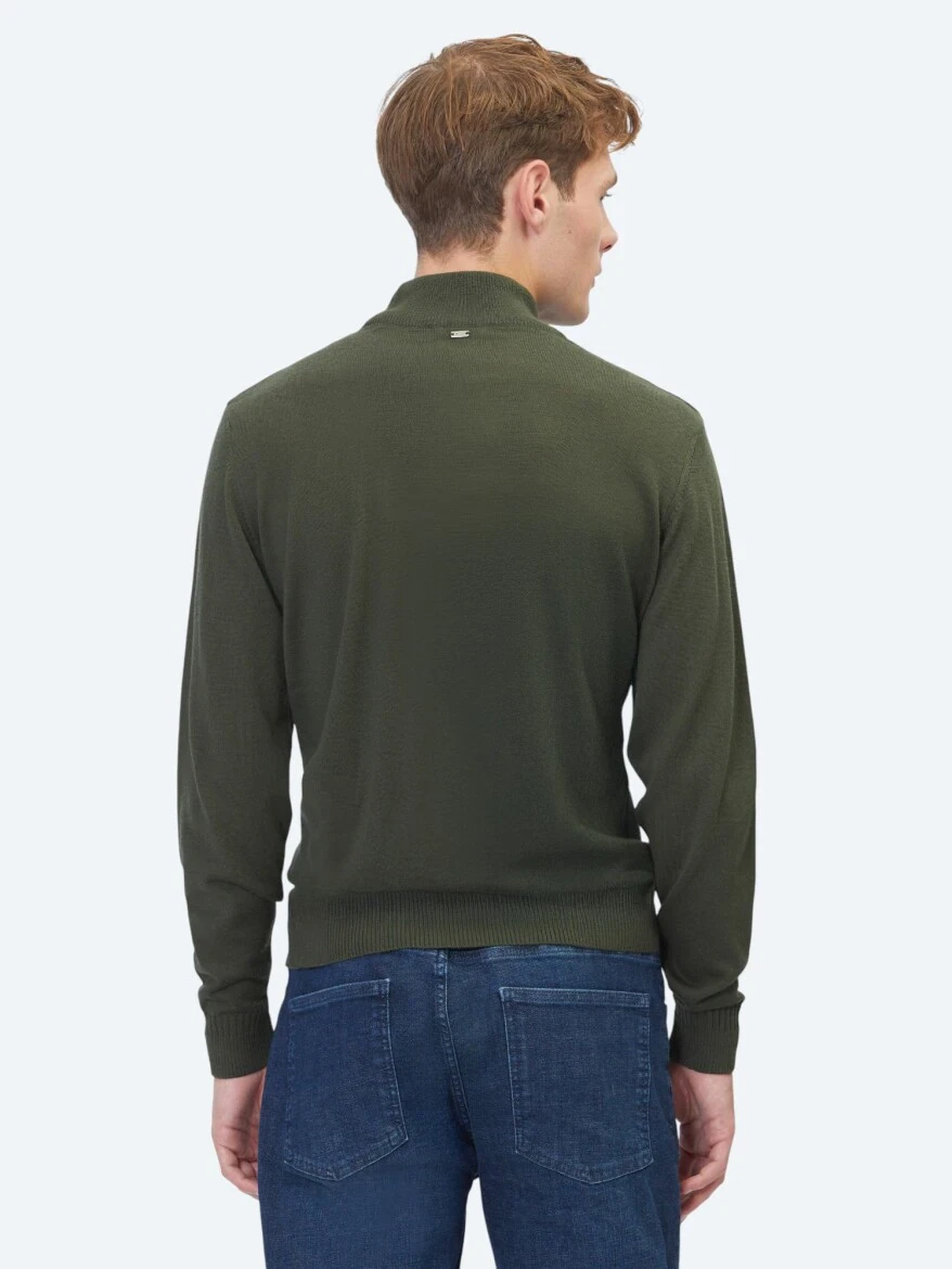 Khaki Knitwear Sweatshirt - 6