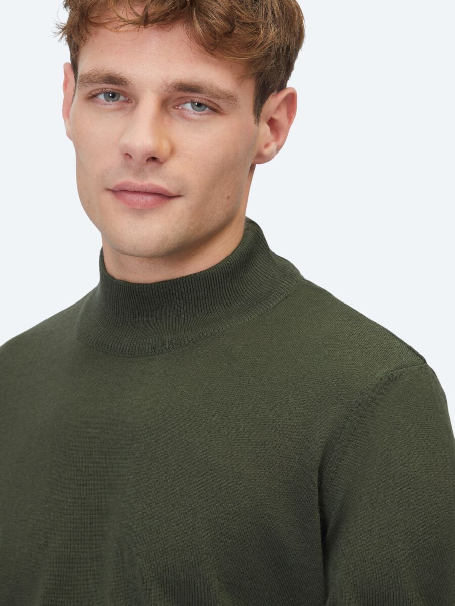 Khaki Knitwear Sweatshirt - 4
