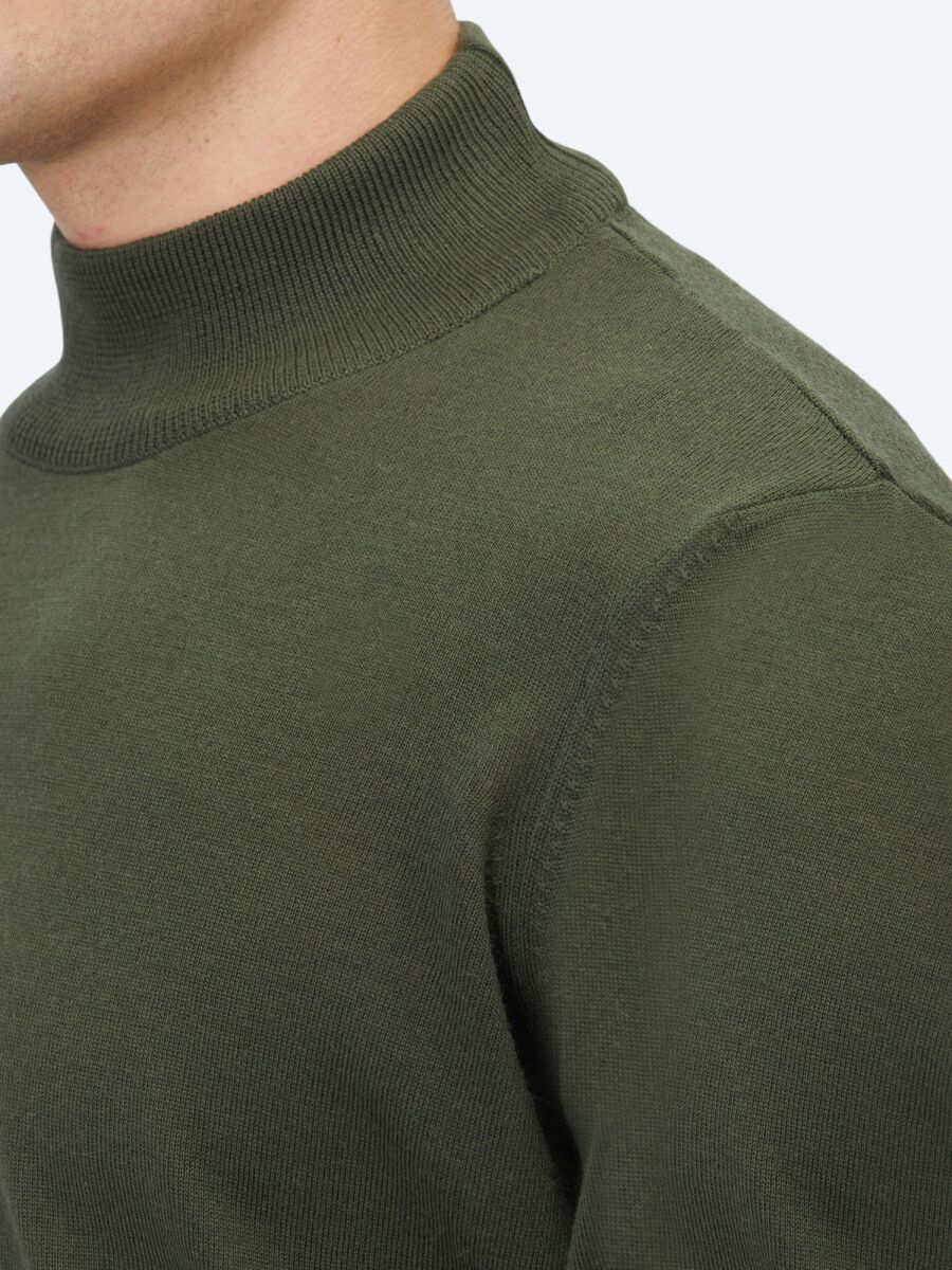 Khaki Knitwear Sweatshirt - 5