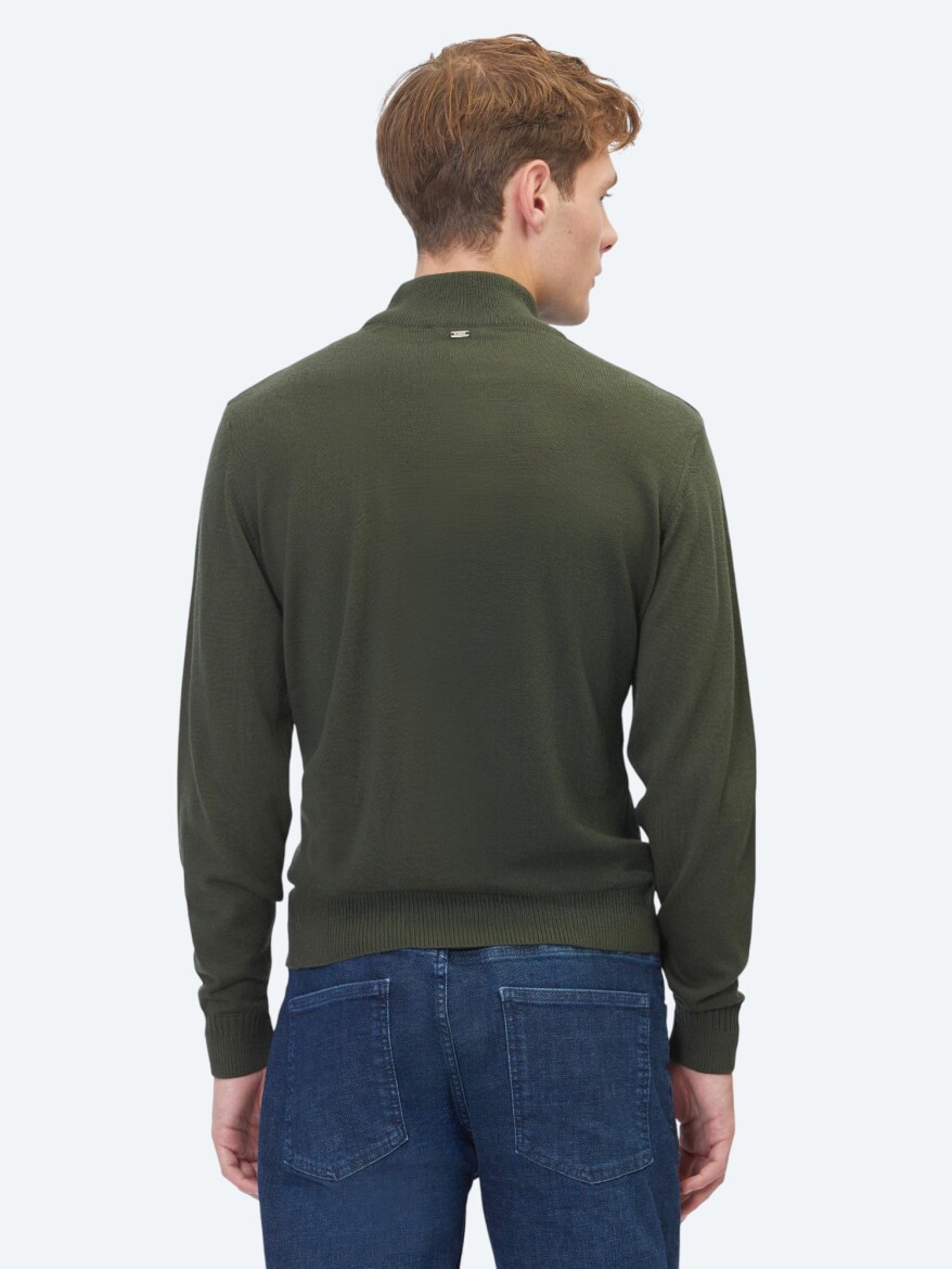 Khaki Knitwear Sweatshirt - 6