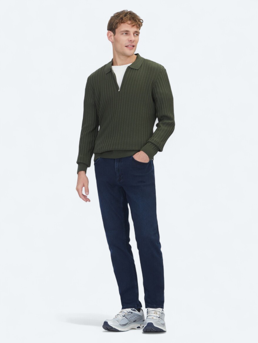 Khaki Knitwear Sweatshirt - 3