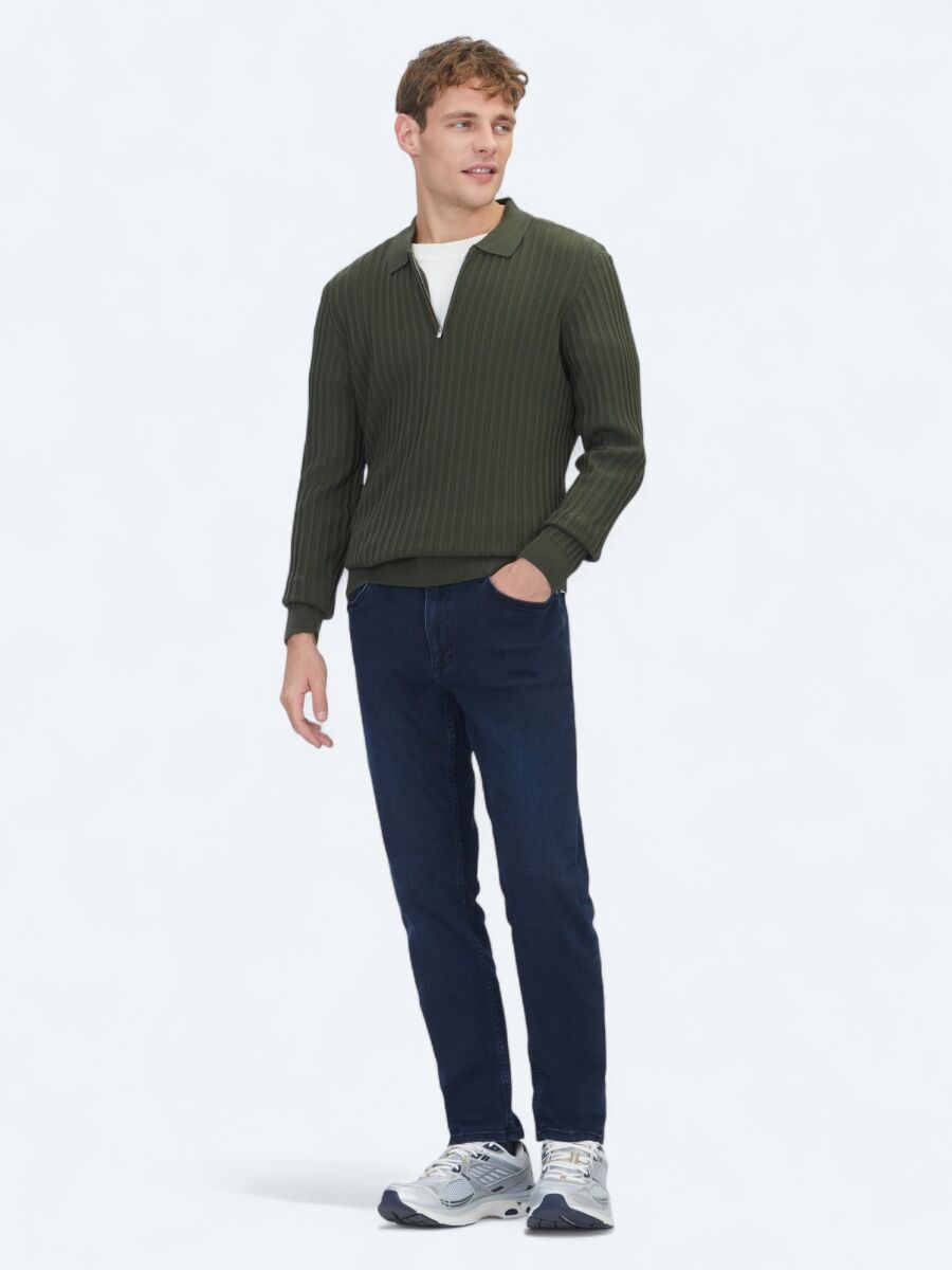 Khaki Knitwear Sweatshirt - 3