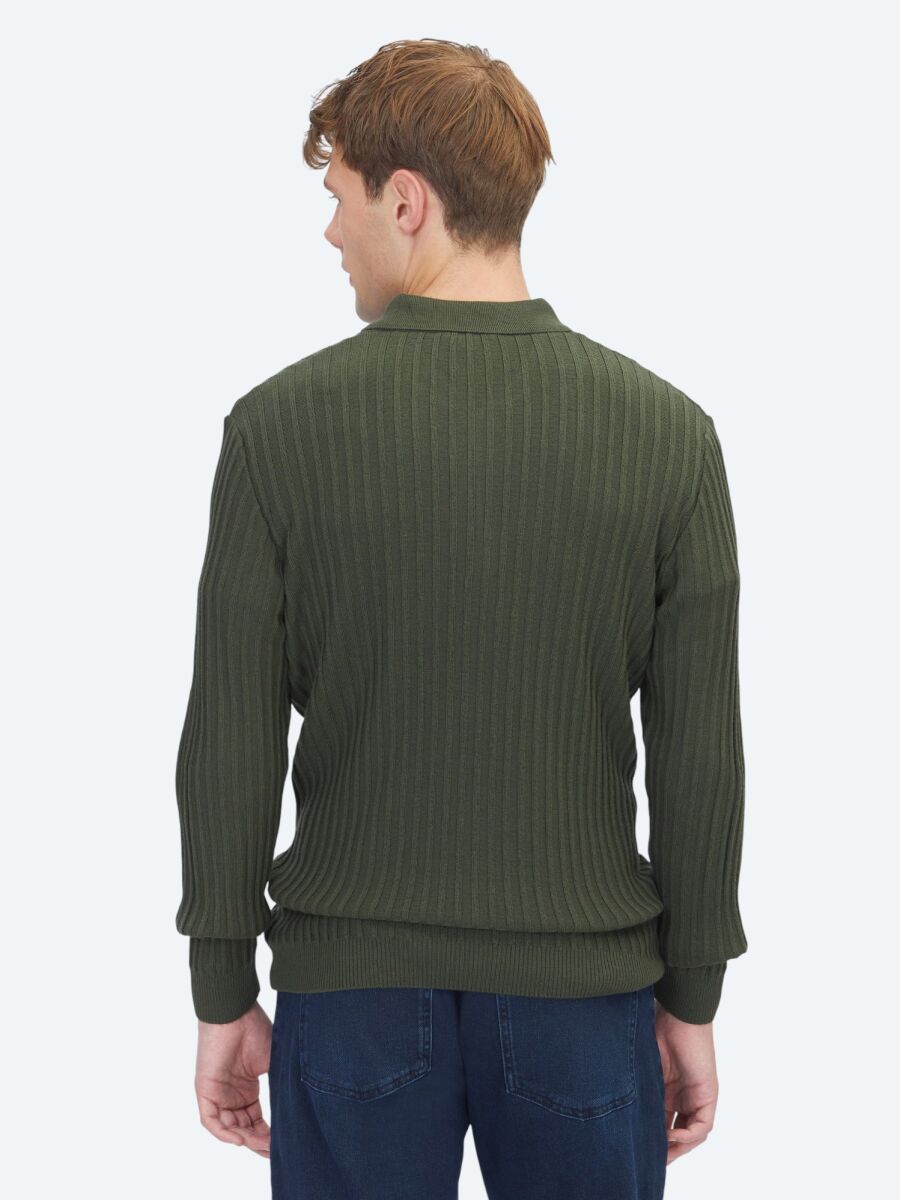 Khaki Knitwear Sweatshirt - 6