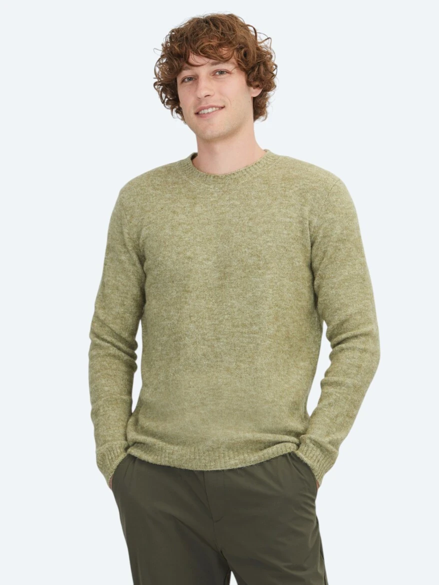 Khaki Knitwear Sweatshirt - 1