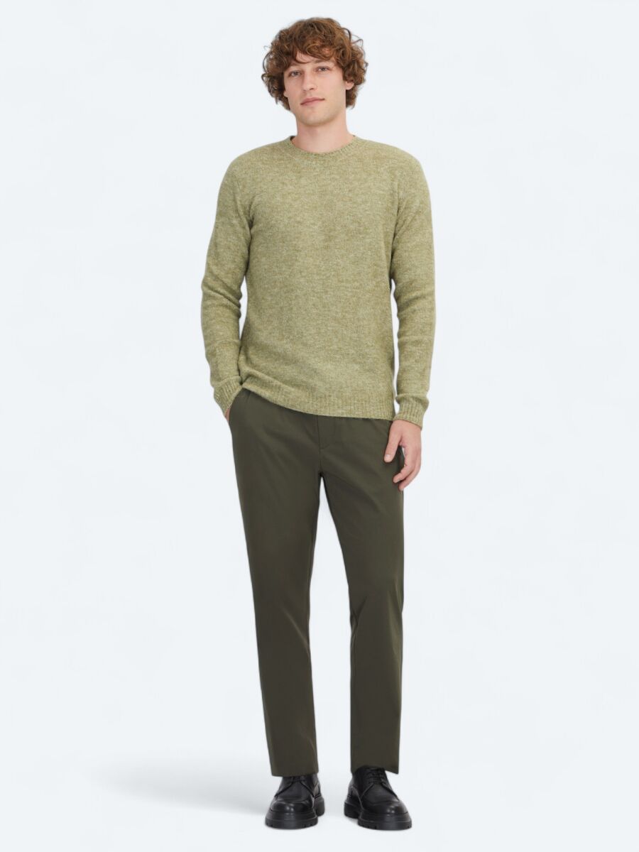 Khaki Knitwear Sweatshirt - 2
