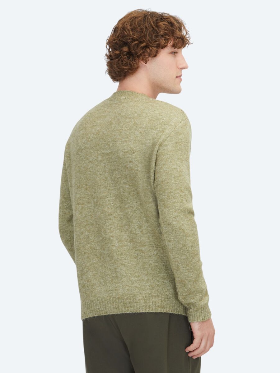 Khaki Knitwear Sweatshirt - 5