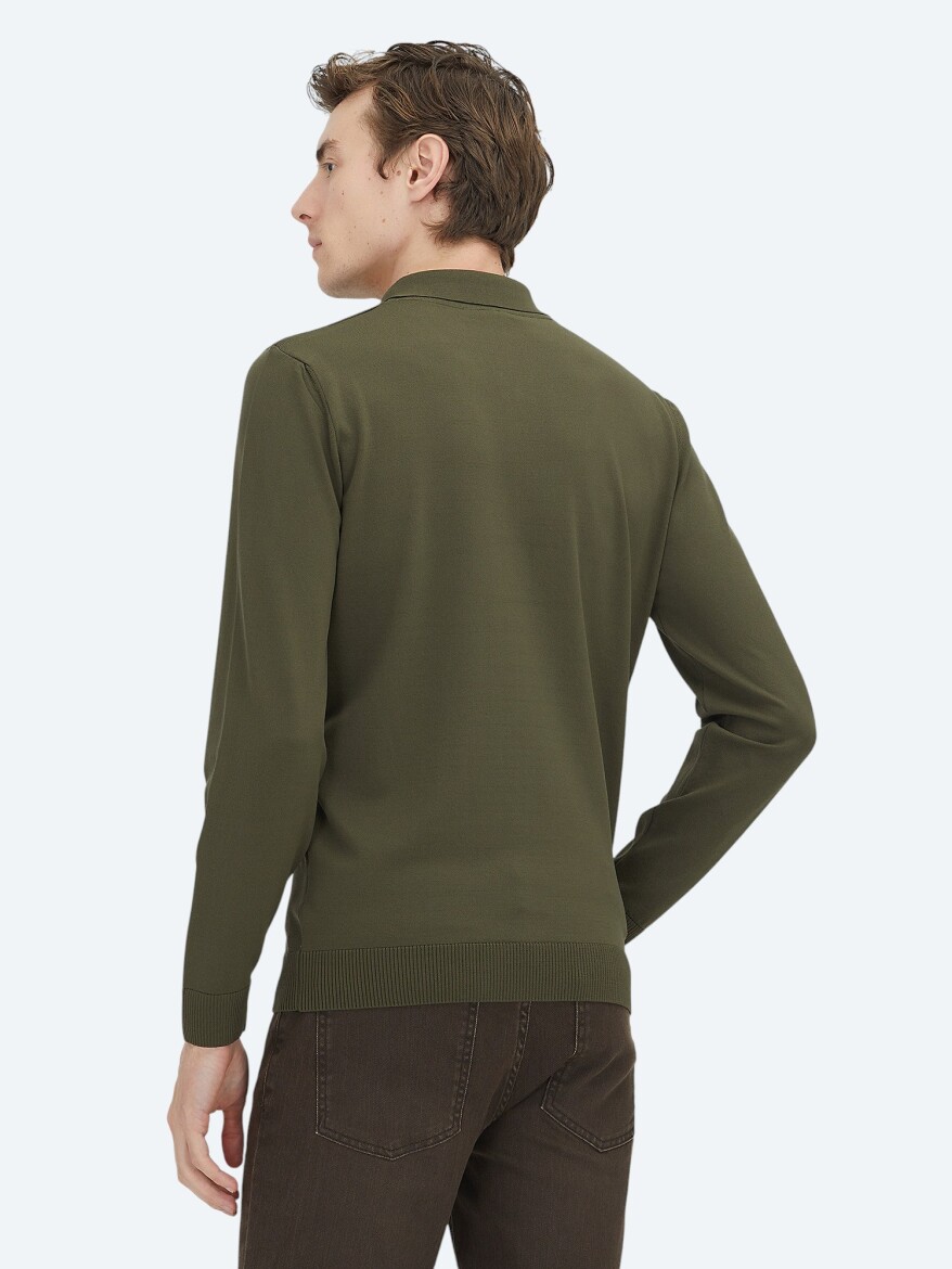 Khaki Knitwear Sweatshirt - 6