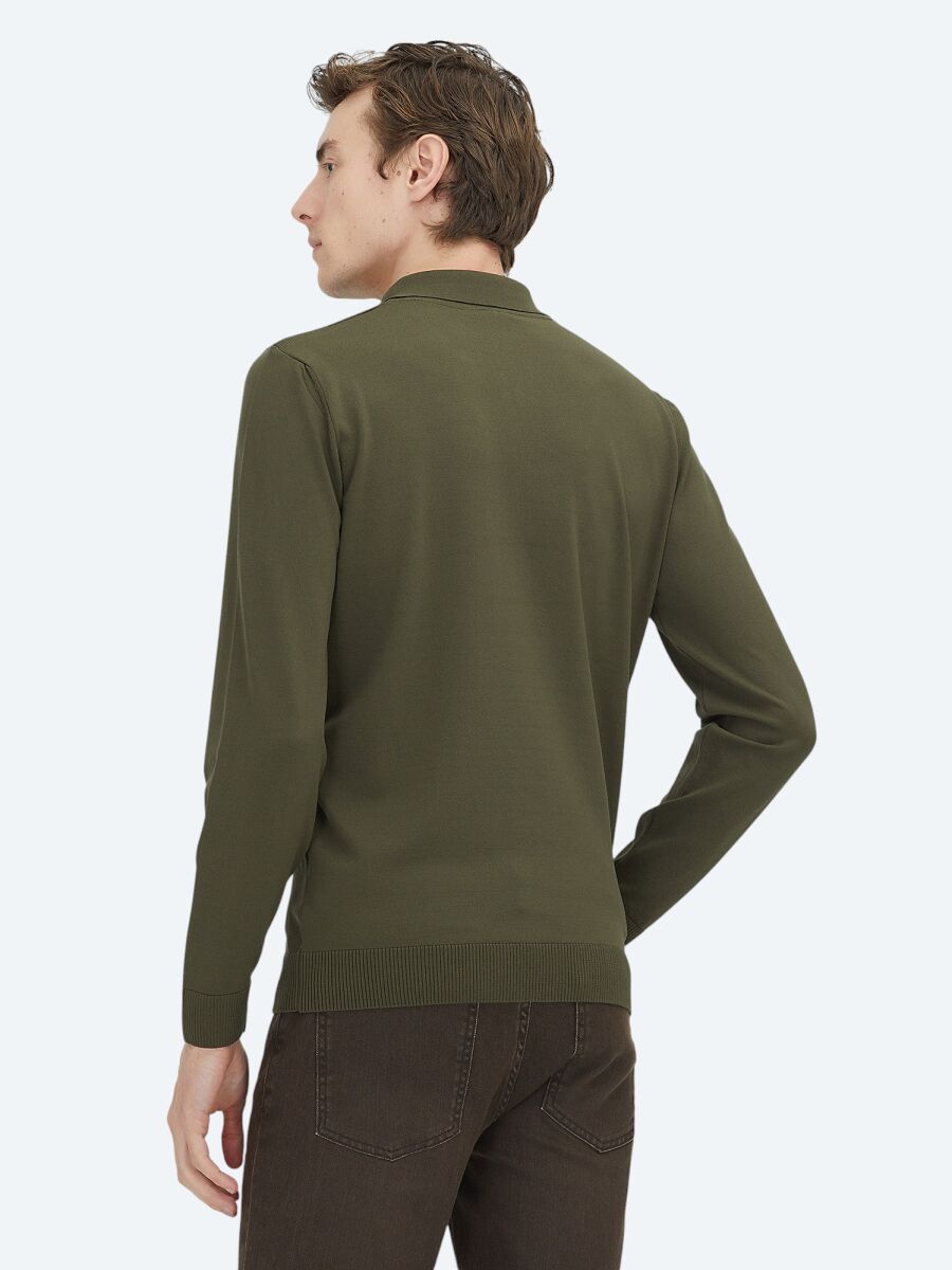 Khaki Knitwear Sweatshirt - 6