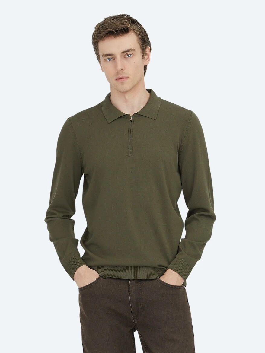 Khaki Knitwear Sweatshirt - KİP