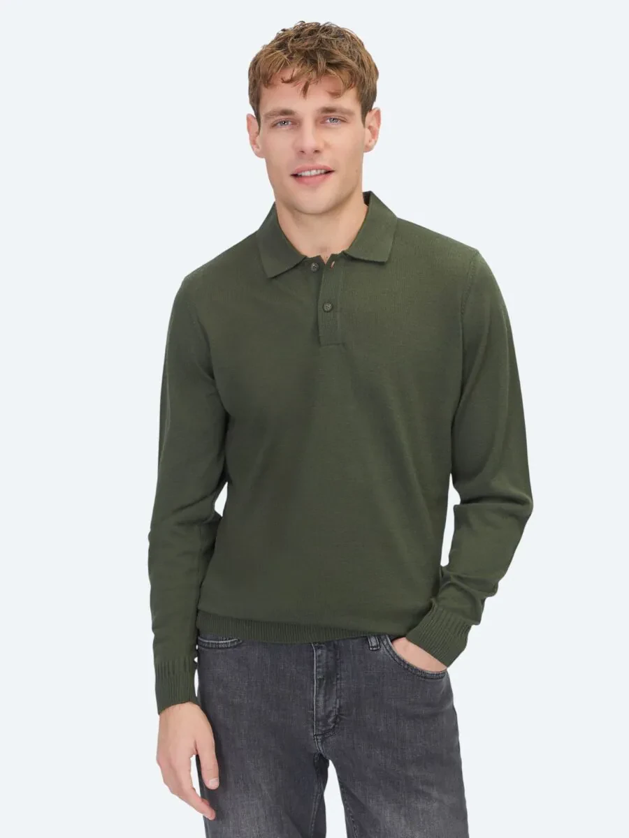 Khaki Knitwear Sweatshirt - 3